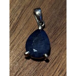 Sapphire Sterling Silver Pendant